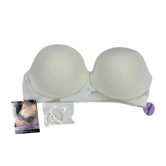 Maidenform Dreamwire Strapless Bra 34A White Lightweight No Poke Pinch Mesh Lift - Picture 1 of 9